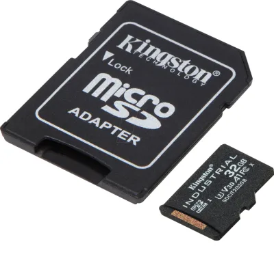Kingston 32GB microSDHC Industrial C10 A1 pSLC Card + SD Adapter, "SDCIT2/32GB" (timbru verde 0.03 lei)