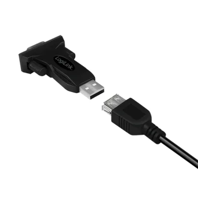 ADAPTOR USB LOGILINK, USB 2.0 (T) la Serial DB9M (9-pin)(RS232)(T), negru, "AU0002F" (include TV 0.06 lei)