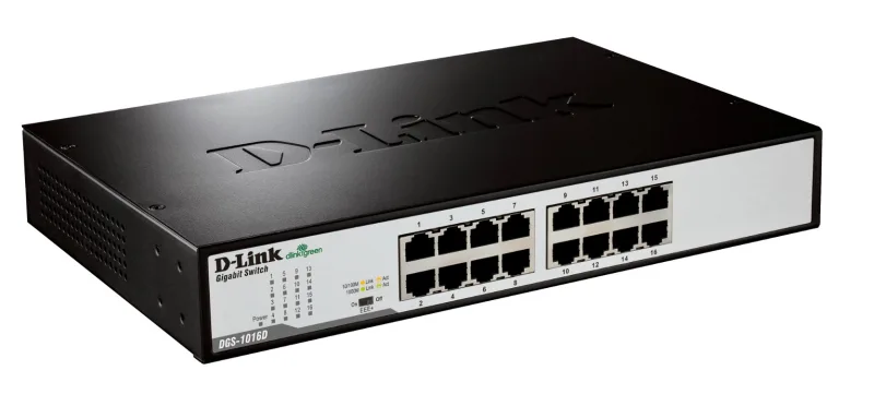 SWITCH D-LINK 16 porturi Gigabit. carcasa metalica, "DGS-1016D" (timbru verde 2 lei)