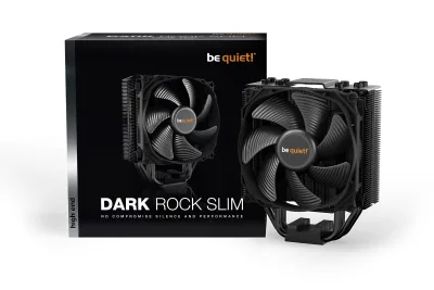 COOLER be quiet "Dark Rock Slim",racire aer, Ø6 mm×4 pcs heatpipe, skt. Intel LGA 1700/1200/115x/2066/2011-v3 AMD AM5/AM4, fan 120mm, 1500 rpm, conectare 4-pin PWM, LED , "BK024" (timbru verde 2 lei)