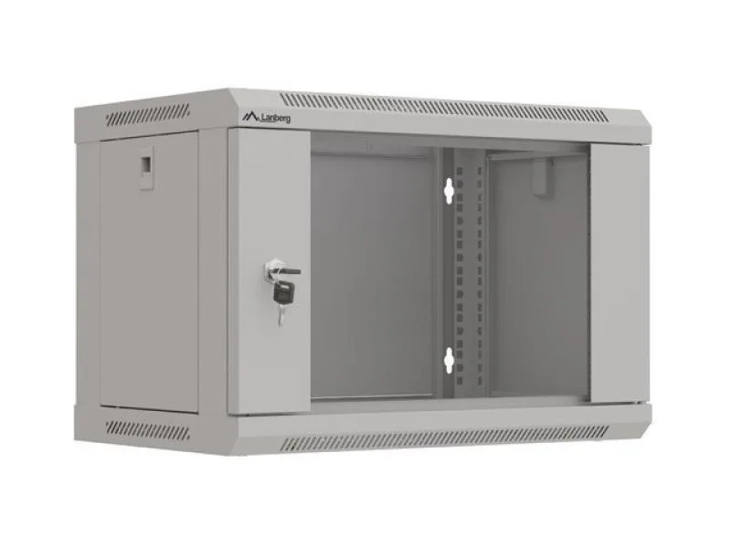 Dulap rack de perete 19", 6U, 540x350 mm, usa din sticla, gri,