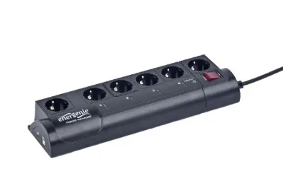 PRELUNGITOR inteligent GEMBIRD, Schuko x 6, conectare prin Schuko (T), cablu 1.5 m, 10 A, protectie supratensiune, protectie copii, negru, "EG-PMS2" (timbru verde 0.18 lei)