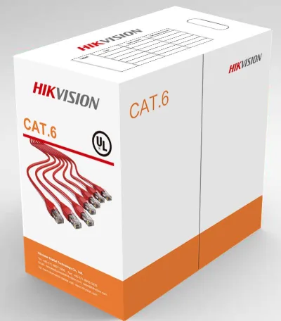 Cablu U/UTP cat.6 Hikvision, DS-1LN6-UU, 23AWG, material cupru integral, ANSI/TIA-568-C.2 PVC, cutie 305 metri.