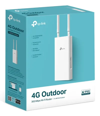 ROUTER TP-Link wireless exterior 300Mbps, 1 × Nano SIM Card, 1 × Port WAN/LAN 100 Mbps (intrare PoE), 2 x antene LTE detasabile "TL-MR100-Outdoor" (timbru verde 0.8 lei) - 393965