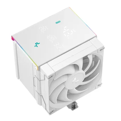 COOLER DeepCool "AK500 DIGITAL PRO WH" skt. Intel si AMD, racire cu aer, vent. 120mm, 500 - 1750 rpm, 5 heatpipes, inaltime 162mm, afisaj digital,"R-AK500-WHAPMN-G"  (timbru verde 0.8 lei)