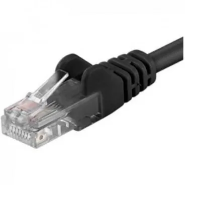 Patchcord UTP RJ45-RJ45 Cat.5e 1m, negru, "UTP-5E-1-BK" (timbru verde 0.08 lei)