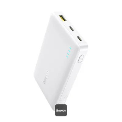 POWER BANK Baseus EnerFill FP21, 10000mAh, 22.5W, 2 x USB Type-C, 1 x USB, include cablu USB Type-C la USB Type-C, alb, "P1008210D213-00" (timbru verde 0.98 lei) - 6932172690328