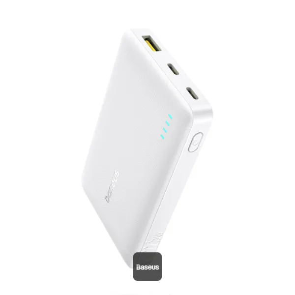 POWER BANK Baseus EnerFill FP21, 10000mAh, 22.5W, 2 x USB Type-C, 1 x USB, include cablu USB Type-C la USB Type-C, alb, "P1008210D213-00" (timbru verde 0.98 lei) - 6932172690328