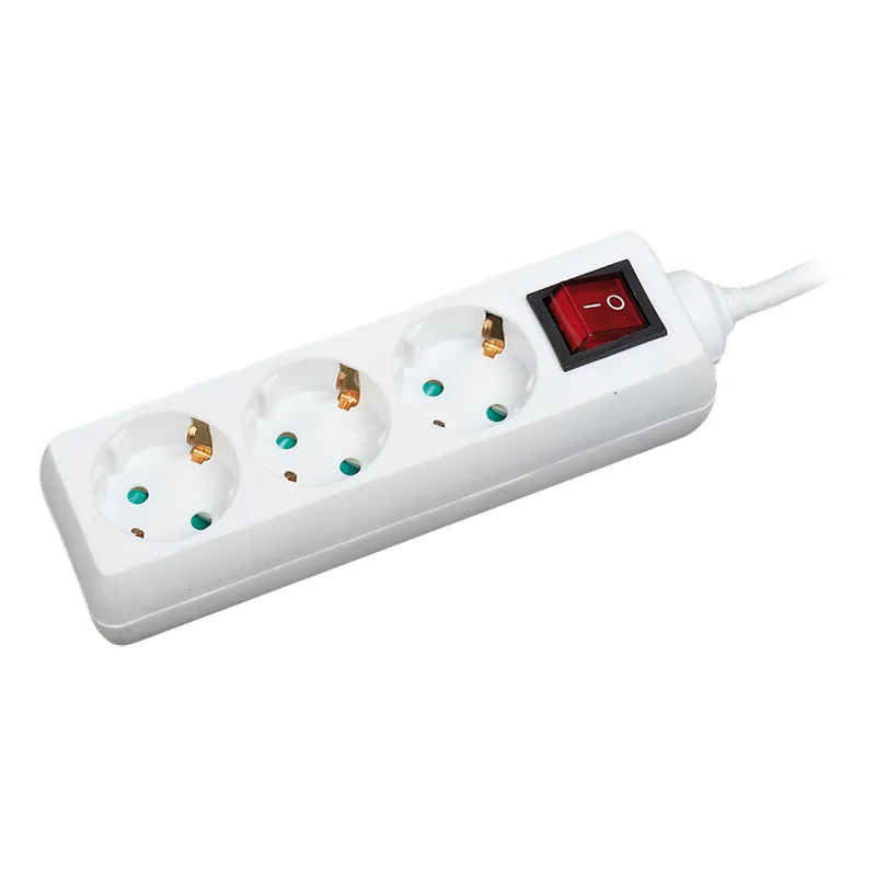 PRELUNGITOR LOGILINK, Schuko x 3, cablu 3G 1.5mm2, 230 V/16 A, 50 Hz, max. 3500 W, buton intrerupator iluminat, IP20, 1.4m, alb, "LPS206" (timbru verde 0.8 lei)