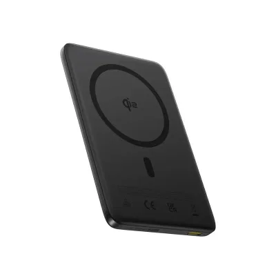 POWER BANK Baseus PicoGo AM41 Ultra-Slim Qi2 Magnetic Wireless, capacitate 10000mAh 27W, 1 x USB Type-C, include cablu USB Type-C la USB Type-C 30cm, negru "E0027201" (timbru verde 0.98 lei) - 6932172691707