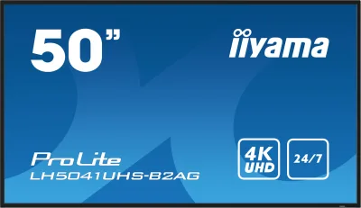 Display Profesional VA LED Iiyama 50" LH5041UHS-B2AG, UHD (3840 x 2160), VGA, HDMI (Negru) "LH5041UHS-B2AG" (timbru verde 7 lei)