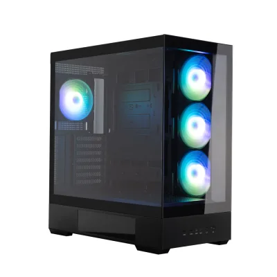 CARCASA Zalman "P40 DS", middle tower, gaming, fara sursa, suporta 10xfan, 4xfan inclus, PSU shroud, display 9.1inch, USB Type-C x 1, USB 3.1 gen1 x 2, audio+mic, , negru, "P40 DS Black" (timbru verde 0.32lei)