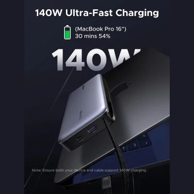 POWER BANK Ugreen "PB552", 25000mAh, 165W PD3.0, 1 x USB, 1 x USB Type-C, 1 x USB Type-C integrat, display, gri, "55995B" (timbru verde 0.98 lei)