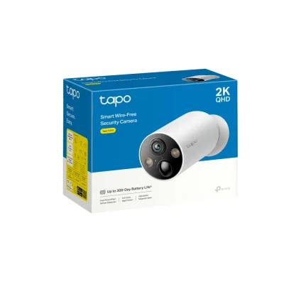CAMERA IP Exterior cu acumulator TP-LINK,  IP66, dist. IR 15 m, tip lentila fixa 3.15 mm, 3 Mpx rezolutie 2K, wireless, microfon, carcasa plastic, necesita HUB, include 2 bucati, "Tapo C425(4-pack)" (timbru verde 2.0 lei)