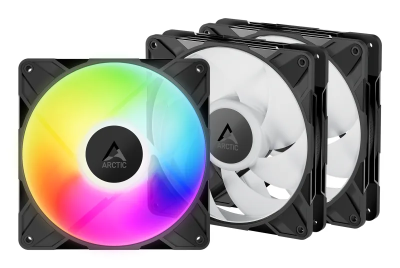 Set 3 ventilatoare Arctic "P14 Pro A-RGB - 3 Pack", 140mm, 600 - 3000 RPM, FDB, 110 cfm, 4-Pin Fan Plug + 4-Pin Socket, lungime cablu 400 mm + 80 mm Daisy-Chain, negru, "ACFAN00320A" (timbru verde 0.54lei) - 4895265000447