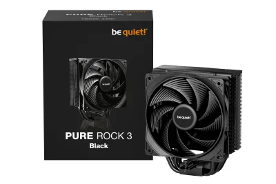 COOLER be quiet "Pure Rock 3 Black" skt. Intel si AMD, racire cu aer, vent. 120mm, 2000 rpm, 4 heatpipes, inaltime 154mm, "BK039" (timbru verde 0.8 lei)