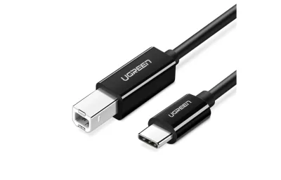 CABLU USB Ugreen pt. imprimanta, "US241" USB Type-C (T) la USB 2.0 Type-B (T), 1m, negru, "80811" (timbru verde 0.08 lei) - 6957303888115