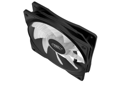 VENTILATOR DEEPCOOL PC RF120W, 120x120x25 mm, 4 white LED, Hydro Bearing, "DP-FLED-RF120-WH"