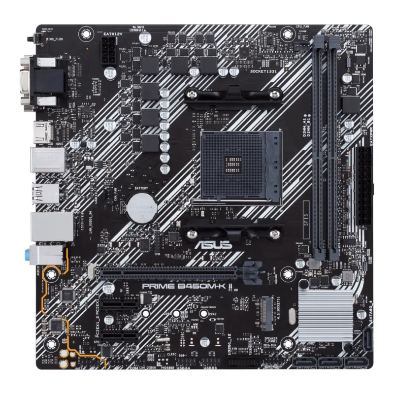 Placa de baza ASUS Prime B450M-K II, Socket AM4, DDR4, Micro-ATX