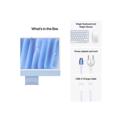 Apple iMAC 24" Retina 4.5k/ Apple M4 (CPU 8-core, GPU 8-core, Neural Engine16-core)/16GB/256GB - Blue - INT KB (2024)