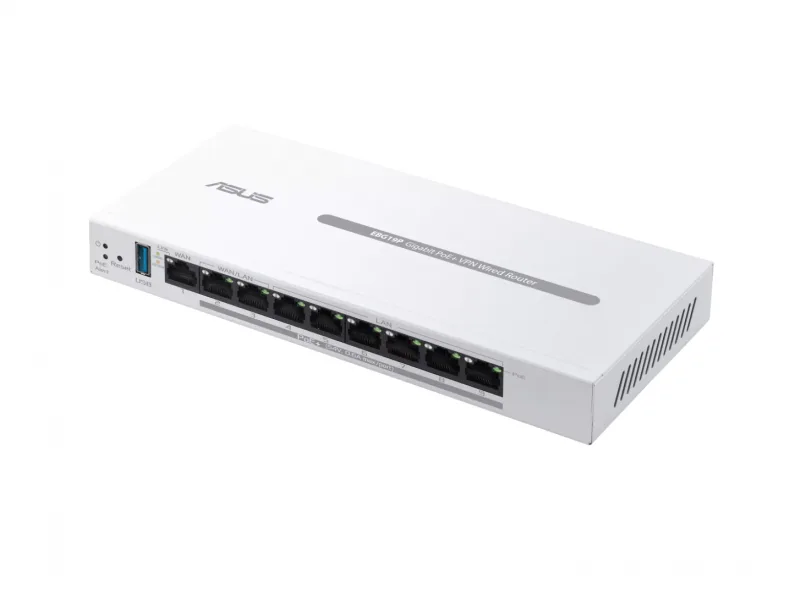 ASUS WIRED ROUTER 8 porturi POE EBG19P, Standarde wireless: Bluetooth® 3.0, Bluetooth® 3.2, IEEE 802.1p, IEEE 802.1q, IEEE 802.3, IEEE 802.3ab, IEEE 802.3i, IEEE 802.3u, IEEE 802.3x, IPv4, IPv6, 1 x antena interna Bluetooth, Procesor:  1.8GHz Dual-core