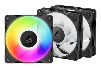 Set 3 ventilatoare Arctic "P12 Pro A-RGB - 3 Pack", 120mm, 600 - 3000 RPM, FDB, 77 cfm, 4-Pin Fan Plug + 4-Pin Socket, lungime cablu 400 mm + 80 mm Daisy-Chain, negru, "ACFAN00310A" (timbru verde 0.54lei) - 4895265000126