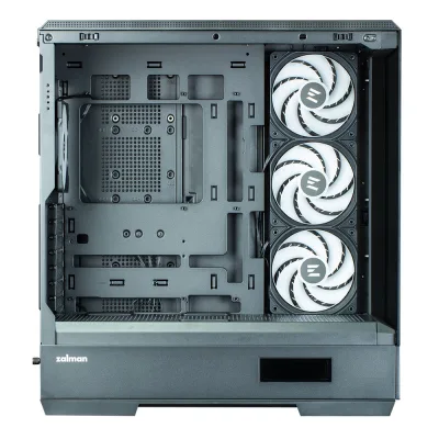 CARCASA Zalman "P50 DS", middle tower, gaming, fara sursa, suporta 10xfan, 4xfan inclus, PSU shroud, USB 3.1 gen1 x 2, audio+mic, 7 sloturi expansiune, negru, "P50 DS Black" (timbru verde 0.32lei)