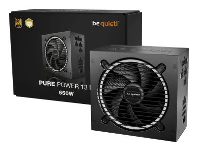 SURSA be quiet "PURE POWER 13 M", 650W,  certificare 80 Plus Gold, modulara, LLC + SR + DC/DC,  fan 120mm, negru, "BP025EU" (timbru verde 2 lei)