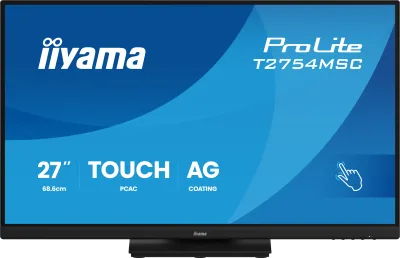 IIYAMA Monitor TOUCH T2754MSC-B2AG InCell PCAP 10pt touchscreen IPS 1920x1080 83Hz, 16:9, 300cd, 1000:1, 4ms, landscape, face-up "T2754MSC-B2AG" (timbru verde 7 lei)