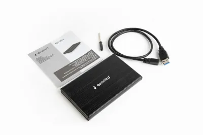 RACK extern pt. HDD/ SSD 2.5", GEMBIRD, interfata S-ATA, interfata PC: USB 3.0, negru, aluminiu, "EE2-U3S-3" (timbru verde 0.8 lei)