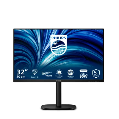 Monitor Consumer Philips 32B2U3601/00, 31.5", 2560 x 1440 pixeli, Black, 5 ani Garantie
