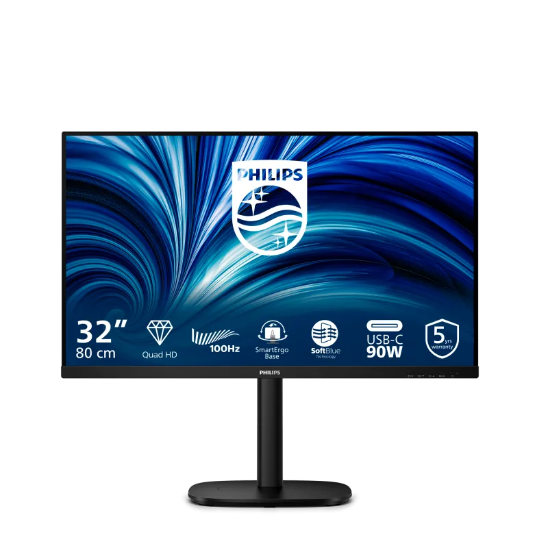 Monitor Consumer Philips 32B2U3601/00, 31.5", 2560 x 1440 pixeli, Black, 5 ani Garantie