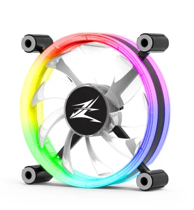 Ventilator Zalman "ZM-LF120", 120mm, 800 - 1300 RPM, EBR Bearing, 43 CFM, 2x inel LED RGB, 4pin PWM, negru, "ZM-LF120" (timbru verde 0.18lei)