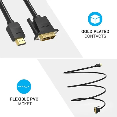 Cablu video Vention HDMI to DVI Cable 1.5M Black , "ABFBG" - 6922794732810