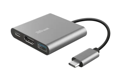 Hub USB Trust Dalyx, 3 porturi USB-C, silver