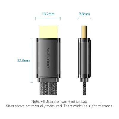 Cablu video Vention, HDMI (T) la HDMI (T), 10m, rezolutie 8K, conectori auriti, negru, "AANBL" - 6922794780248