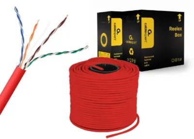 ROLA CABLU  UTP GEMBIRD, Cat5e, 305m, Cupru-Aluminiu, Solid, AWG24, red, "UPC-5004E-SOL-R"