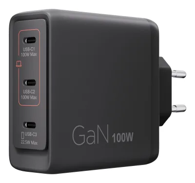 Incarcator Lenovo Multi-port USB-C 100W GaN; Charging Port: USB-C1; USB- C2; USB-C3; Dimensiuni: 70 mmx 30.5 mm x 70 mm; Greutate: 0.24 kg; Included Accesorry: 1 x EU Charger; 1 x 1.8m USB-C Cable; 1 x Warranty; 1 x User Guide; Warranty: 1 year