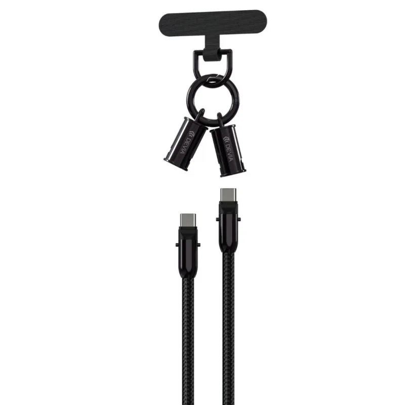 Cablu Devia Extreme Speed, USB C/ USB C, 0.3m, Negru