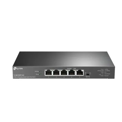 Switch TP-Link, 5-Port 2.5G Desktop Switch with 4-Port PoE++, IEEE 802.3af/at/bt, metalic "TL-SG105PP-M2" (timbru verde 2 lei)