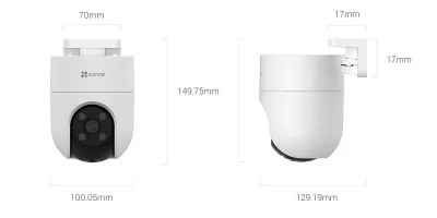 Camera de supraveghere Ezviz CS-H8c-R100-1K2WKFL(4mm), 2MP, Sensor:1/2.7" Progressive Scan CMOS, Rezolutie: 1920 × 1080, Lentila 4mm@ F2.0, viewing angle: 46° (Vertica), 89° (Horizontal), 104° (Diagonal);PT angel:Pan: 350°, Tilt: 80°;Night vision up to