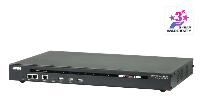 8-Port Serial Console Server W/Dual Pow "SN0108CO-AXA-G" (timbru verde 2 lei)